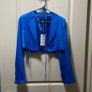 NWT Zara Electric Blue Cropped Blazer